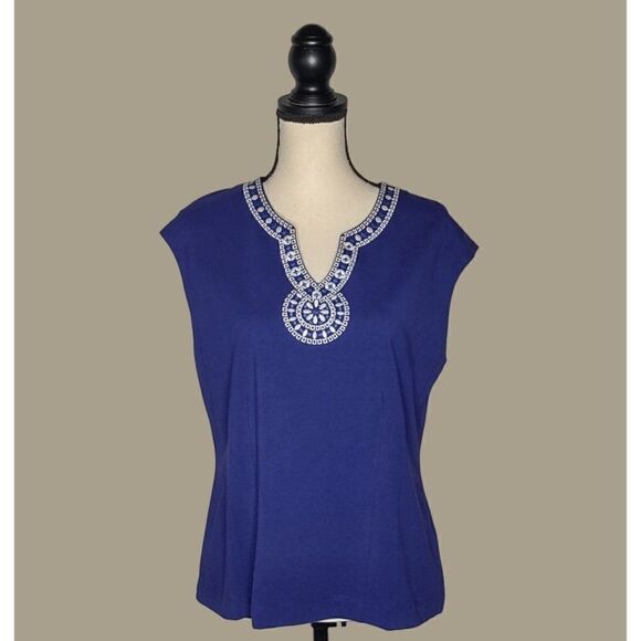 Zozo Bilberry Embroidered Cotton Blend Top Size Large NWT - Picture 1 of 9